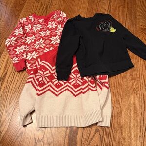Hanna Andersson Red and Black Kids Sweatshirt Sweater Trio